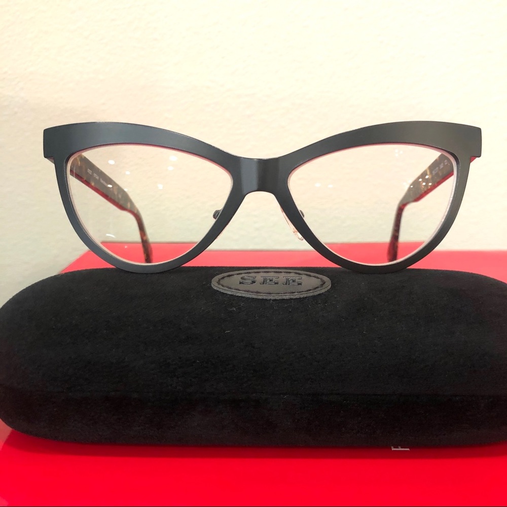 Women’s Black Cat-eye Eyeglasses by See Handmade in USA